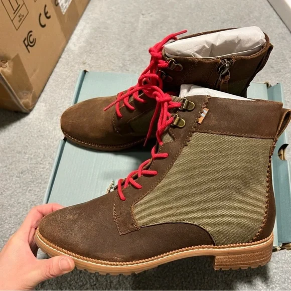 Olive Canvas Brown Leather Boots This Rugged Handmade Boot Is a Faithful Upgrade to an Iconic  main image 3